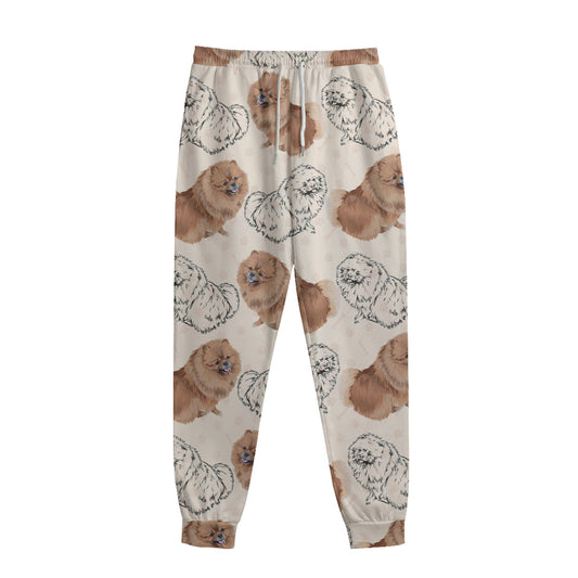 Cute Pomeranian Pattern Print Sweatpants
