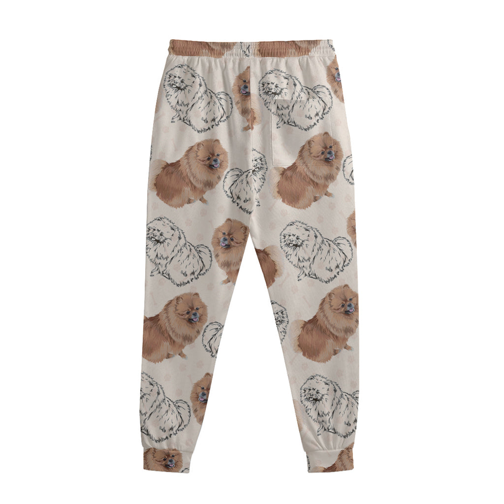 Cute Pomeranian Pattern Print Sweatpants