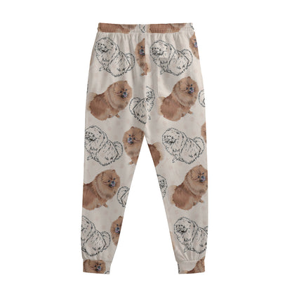 Cute Pomeranian Pattern Print Sweatpants