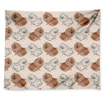 Cute Pomeranian Pattern Print Tapestry