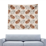 Cute Pomeranian Pattern Print Tapestry