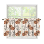 Cute Pomeranian Pattern Print Tier Curtains