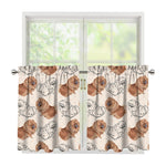 Cute Pomeranian Pattern Print Tier Curtains