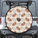 Cute Pomeranian Pattern Print Tire Cover With Camera Hole