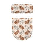 Cute Pomeranian Pattern Print Toilet Lid And Tank Cover Set