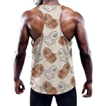 Cute Pomeranian Pattern Print Training Tank Top