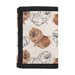 Cute Pomeranian Pattern Print Trifold Wallet
