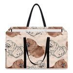 Cute Pomeranian Pattern Print Utility Tote Bag