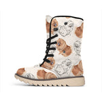 Cute Pomeranian Pattern Print Winter Boots