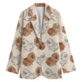 Cute Pomeranian Pattern Print Women's Blazer