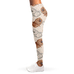 Cute Pomeranian Pattern Print Women's Leggings