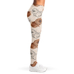 Cute Pomeranian Pattern Print Women's Leggings