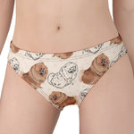 Cute Pomeranian Pattern Print Women's Panties