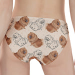 Cute Pomeranian Pattern Print Women's Panties