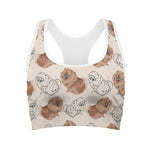 Cute Pomeranian Pattern Print Women's Sports Bra