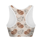 Cute Pomeranian Pattern Print Women's Sports Bra