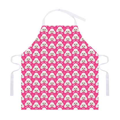 Cute Poodle Pattern Print Adjustable Apron