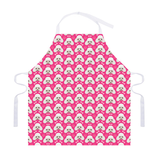 Cute Poodle Pattern Print Adjustable Apron