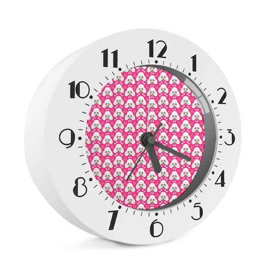 Cute Poodle Pattern Print Alarm Clock