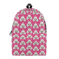 Cute Poodle Pattern Print School Backpack