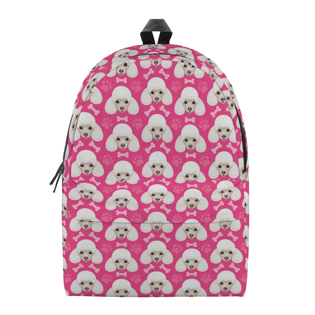 Cute Poodle Pattern Print Backpack