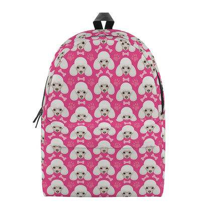 Cute Poodle Pattern Print Backpack