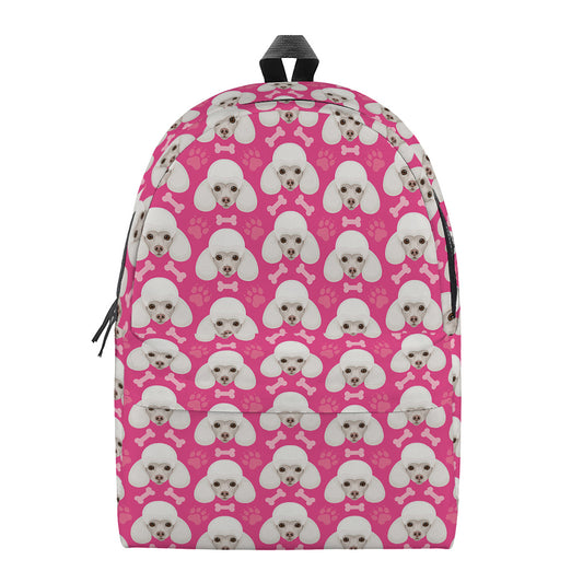 Cute Poodle Pattern Print Backpack