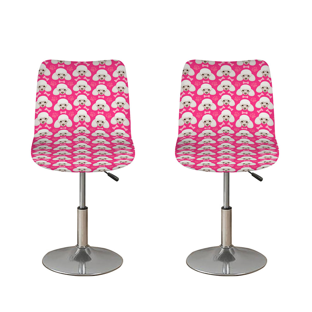 Cute Poodle Pattern Print Bar Stool Covers