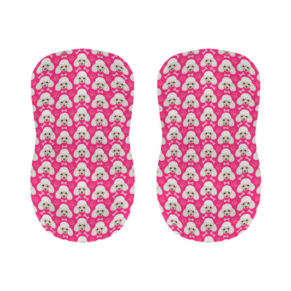 Cute Poodle Pattern Print Bar Stool Covers