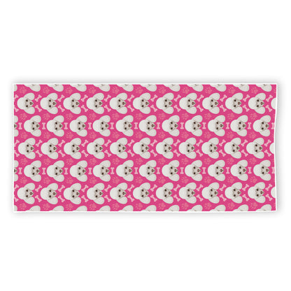 Cute Poodle Pattern Print Beach Towel