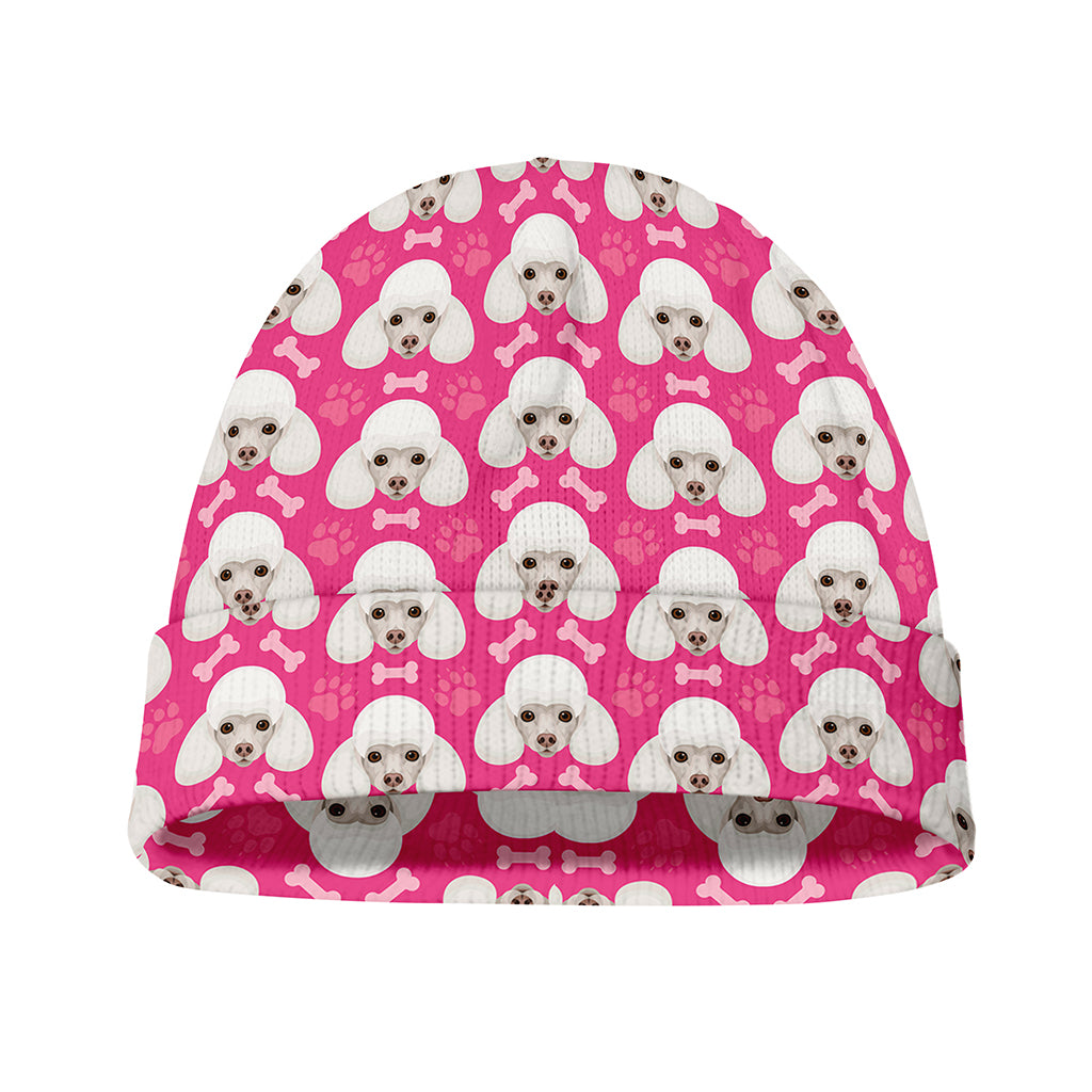 Cute Poodle Pattern Print Beanie