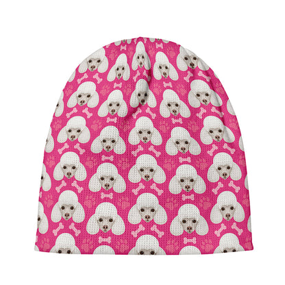 Cute Poodle Pattern Print Beanie