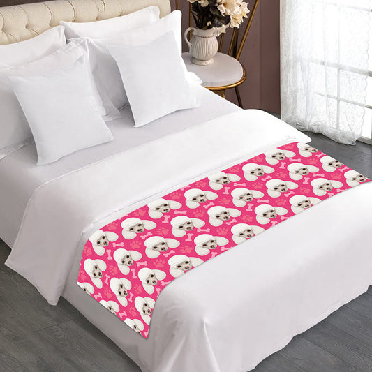 Cute Poodle Pattern Print Bed Runner
