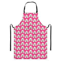 Cute Poodle Pattern Print Bib Apron With Pocket