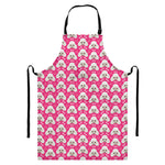 Cute Poodle Pattern Print Bib Apron With Pocket