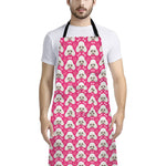 Cute Poodle Pattern Print Bib Apron With Pocket
