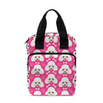 Cute Poodle Pattern Print Bible Tote Bag