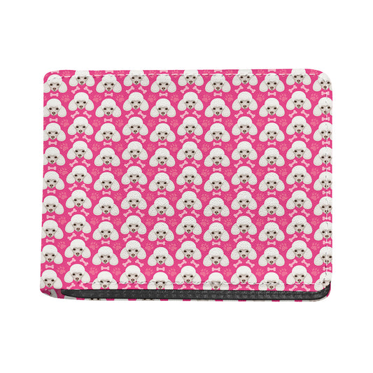 Cute Poodle Pattern Print Bifold Wallet