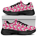 Cute Poodle Pattern Print Black Chunky Shoes