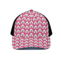 Cute Poodle Pattern Print Black Mesh Trucker Hat