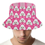 Cute Poodle Pattern Print Bucket Hat