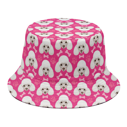 Cute Poodle Pattern Print Bucket Hat
