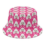 Cute Poodle Pattern Print Bucket Hat