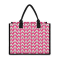 Cute Poodle Pattern Print Canvas Tote Bag