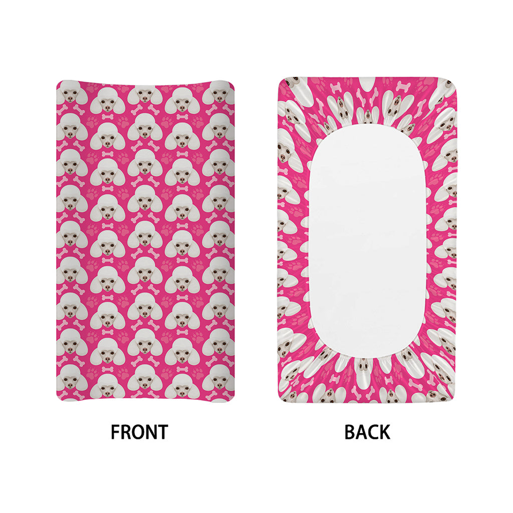 Cute Poodle Pattern Print Changing Pad Cover