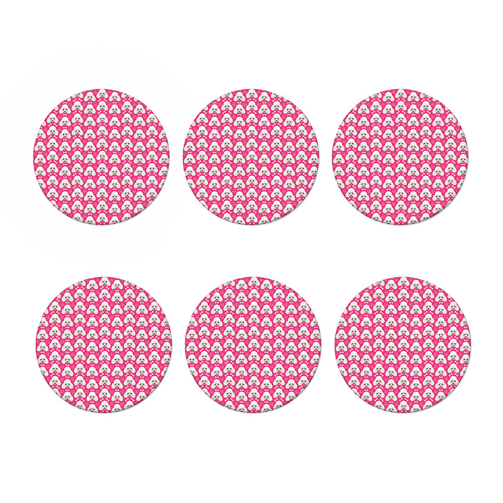 Cute Poodle Pattern Print Coaster Set