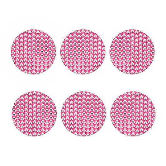 Cute Poodle Pattern Print Coaster Set