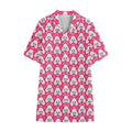 Cute Poodle Pattern Print Cotton Hawaiian Shirt