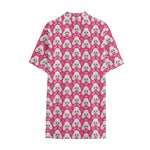 Cute Poodle Pattern Print Cotton Hawaiian Shirt