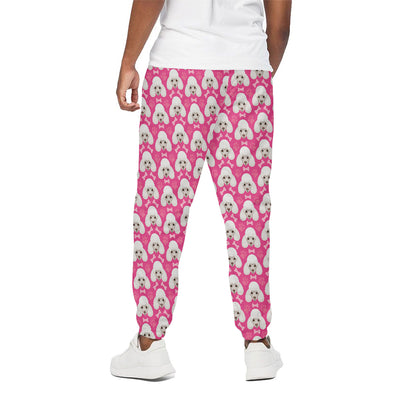 Cute Poodle Pattern Print Cotton Pants